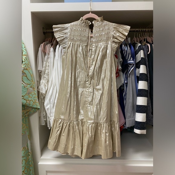 Sea New York Lumier Flutter Sleeve Smocked Dress Sz S - Picture 4 of 5